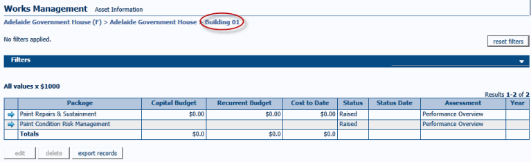 SAMIS > Training > Module 20 - Option & Works Management