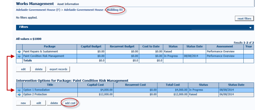 SAMIS > Training > Module 20 - Option & Works Management