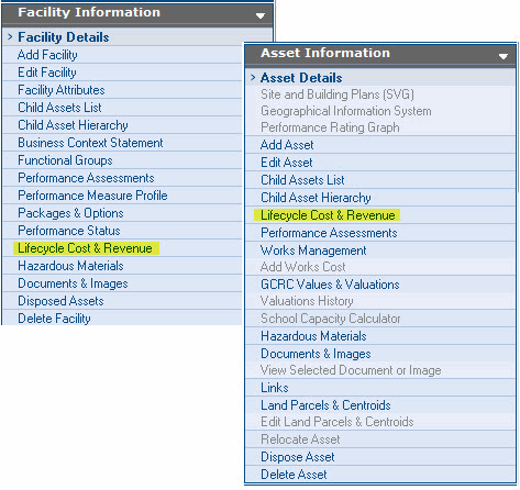 SAMIS > Training > Module 21 - Lifecycle Cost & Revenue